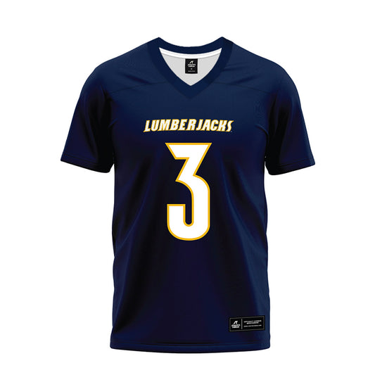 Northern Arizona - NCAA Football : Joey Stout - Navy Premium Football Jersey-0