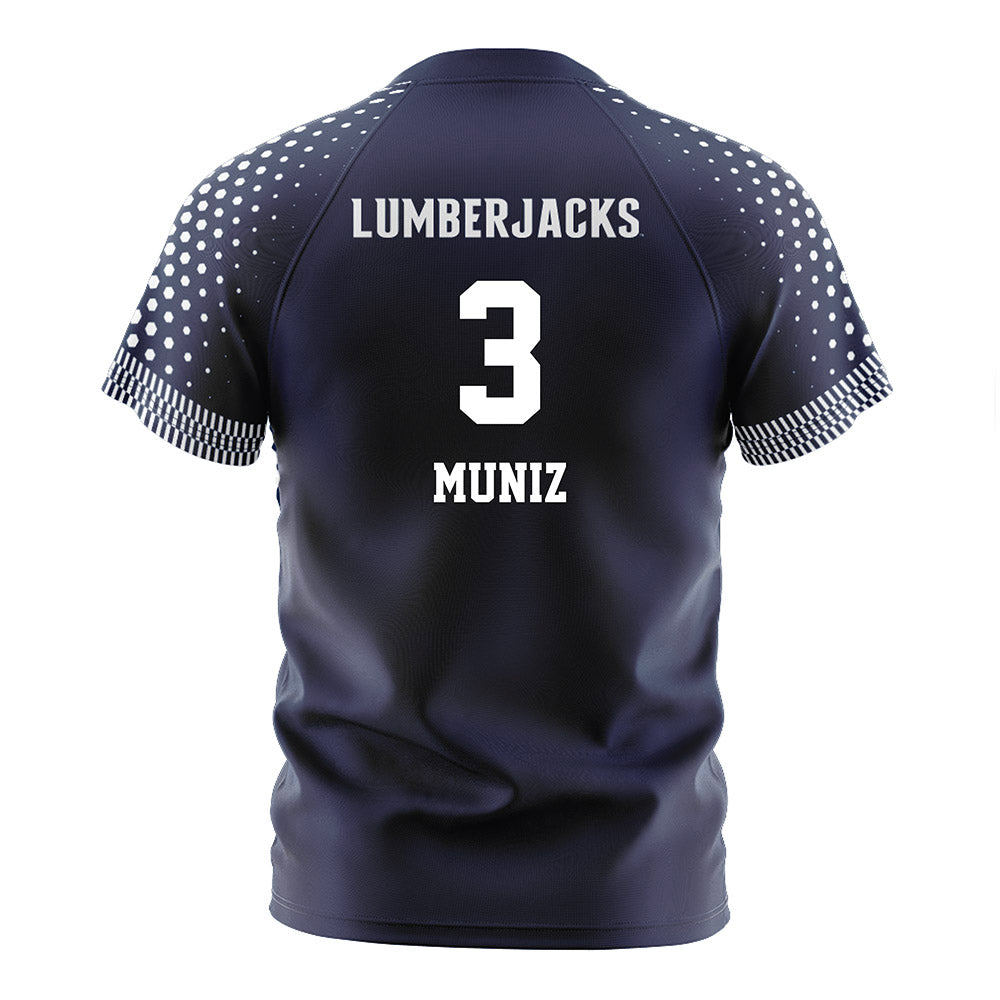 Northern Arizona - NCAA Women's Soccer : Kaylee Muniz - Navy Soccer Jersey-1