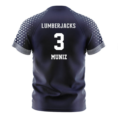 Northern Arizona - NCAA Women's Soccer : Kaylee Muniz - Navy Soccer Jersey-1