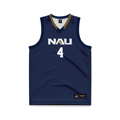 Northern Arizona - NCAA Men's Basketball : Oakland Fort - Navy Basketball Jersey