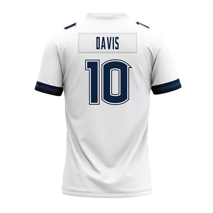 UConn - NCAA Football : Jayden Davis - White Premium Football Jersey-1