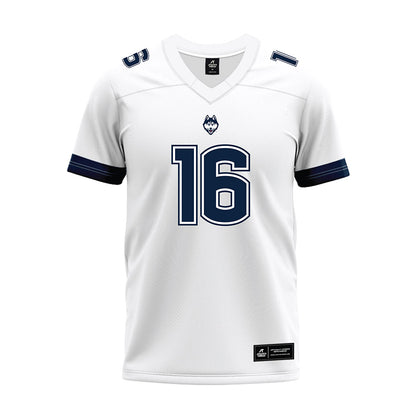 UConn - NCAA Football : Kamren Flowers - White Premium Football Jersey-0