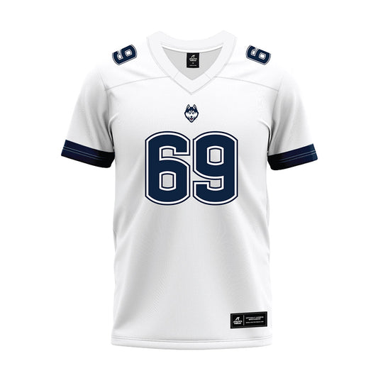 UConn - NCAA Football : Ty Chan - White Premium Football Jersey-0