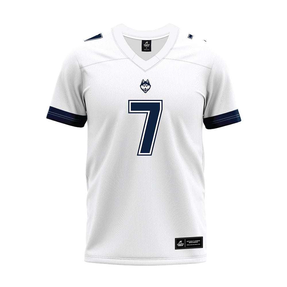 UConn - NCAA Football : Tyler McKinstry - White Premium Football Jersey-0