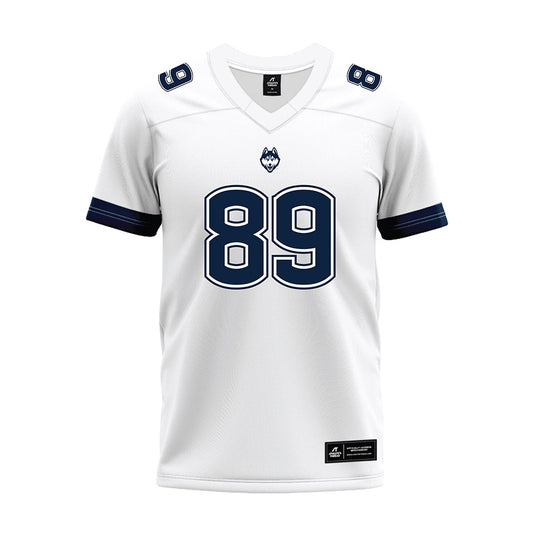 UConn - NCAA Football : Mike Baker - White Premium Football Jersey-0