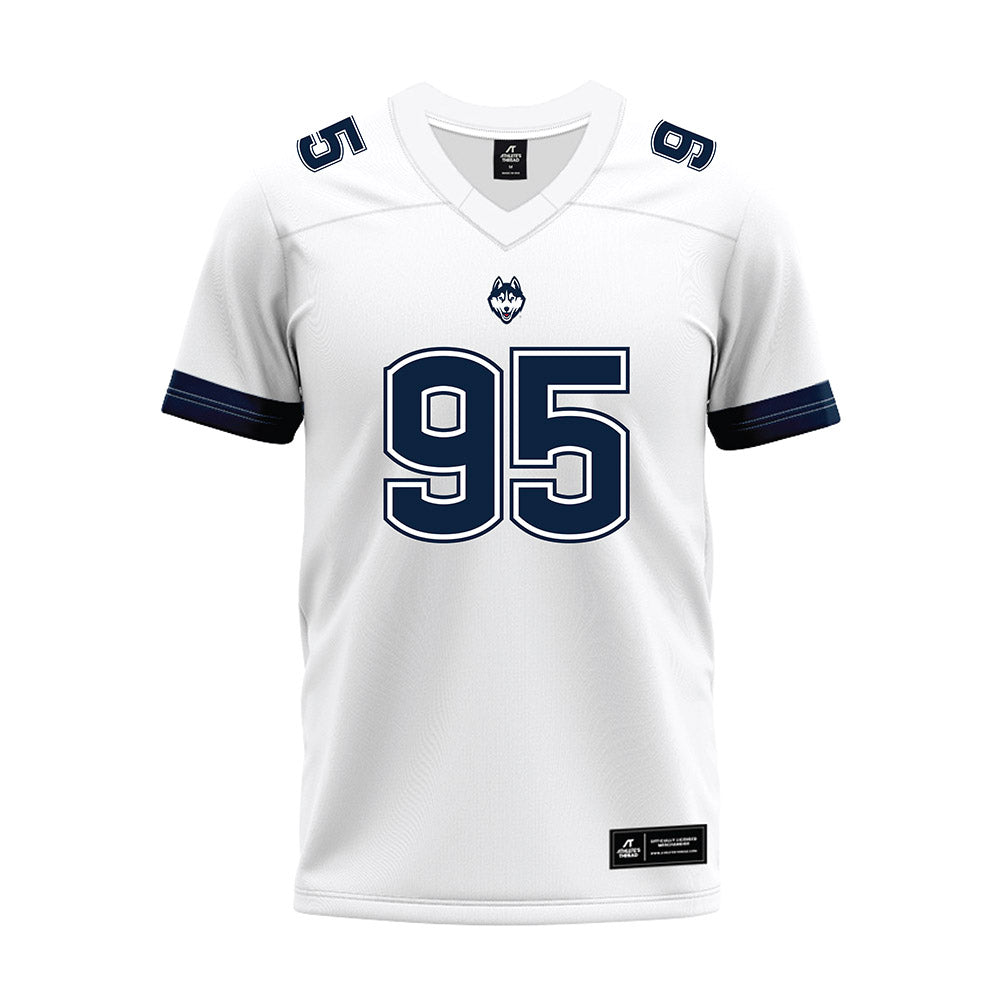 UConn - NCAA Football : Melvin Hills - White Premium Football Jersey-0