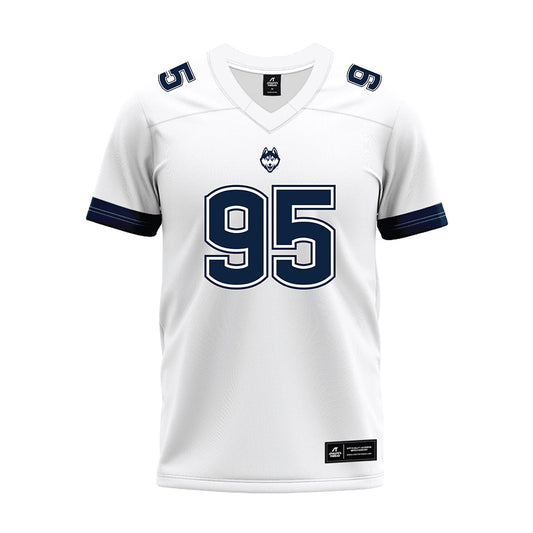 UConn - NCAA Football : Melvin Hills - White Premium Football Jersey-0