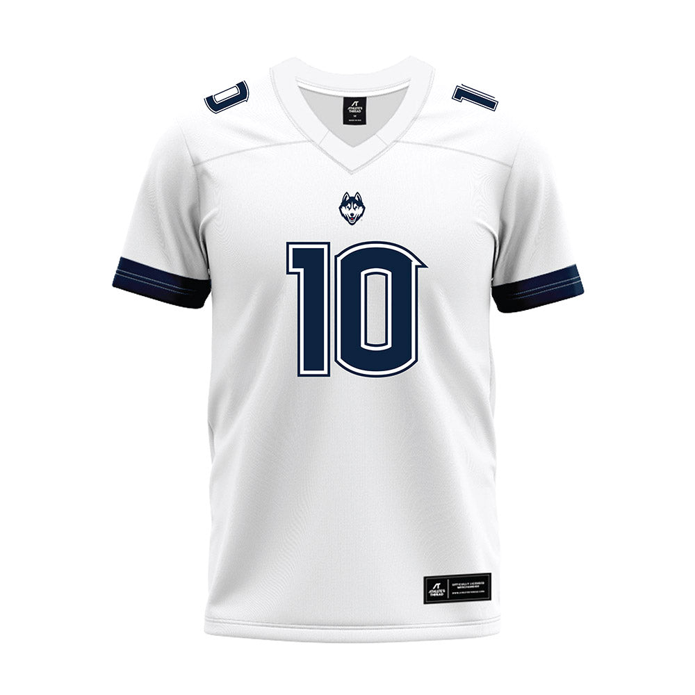 UConn - NCAA Football : Jayden Davis - White Premium Football Jersey-0