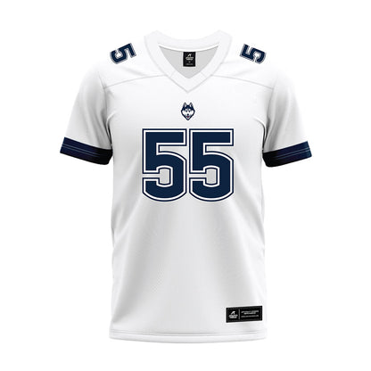 UConn - NCAA Football : Fred Johnson - White Premium Football Jersey-0