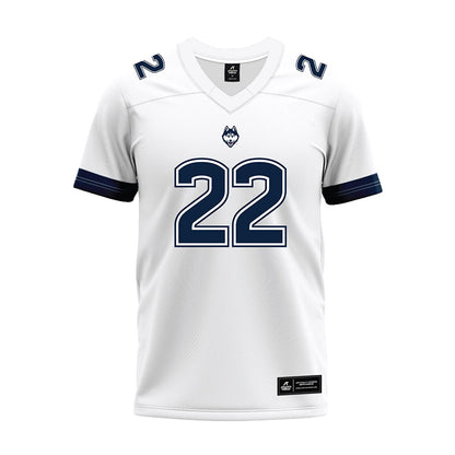 UConn - NCAA Football : Axavier Bridges-Brooks - White Premium Football Jersey-0