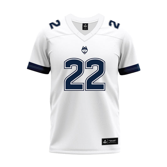 UConn - NCAA Football : Axavier Bridges-Brooks - White Premium Football Jersey-0