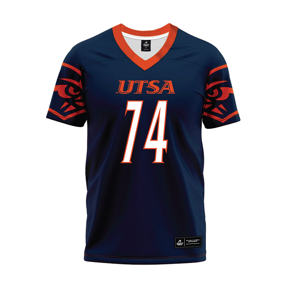 UTSA - NCAA Football : Darrell Jones - Navy Premium Football Jersey-0