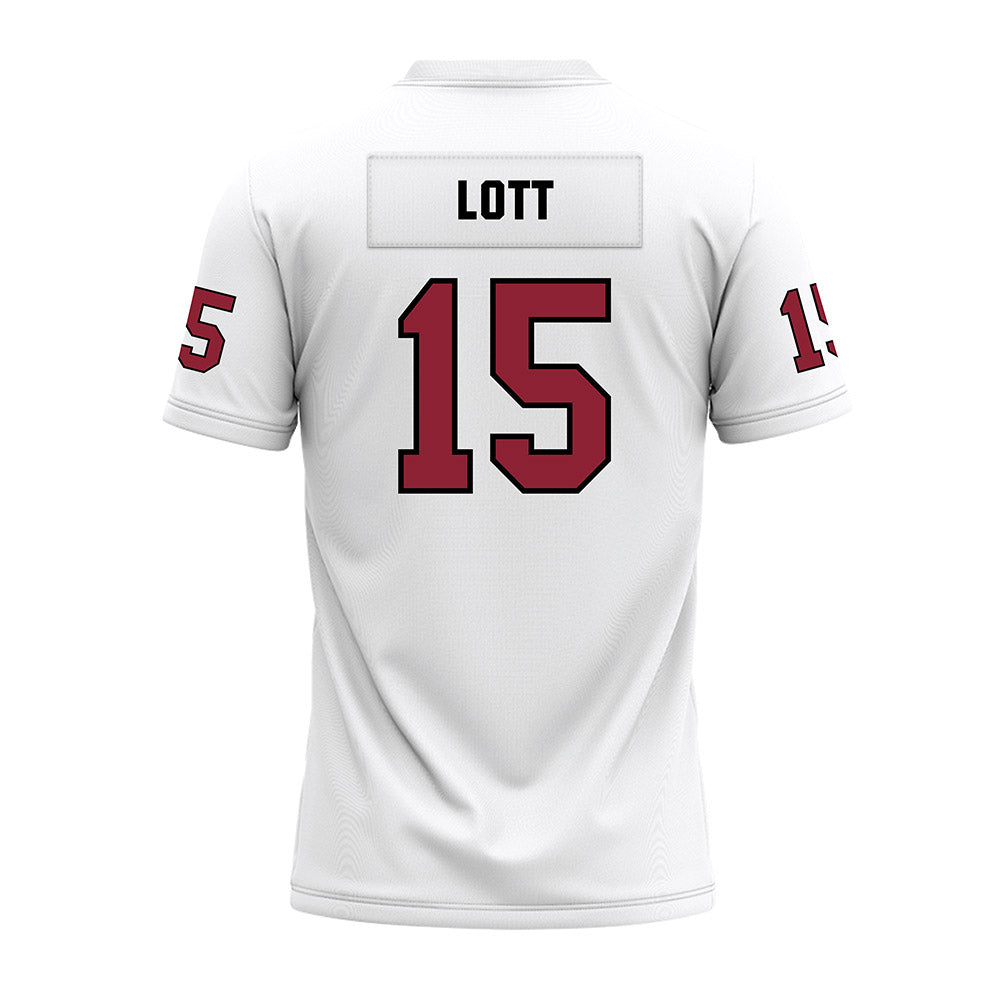 Troy - NCAA Football : TJ Lott - White Premium Football Jersey-1