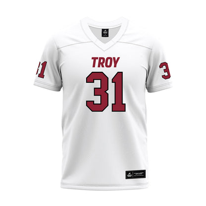 Troy - NCAA Football : Shemar Welch - White Premium Football Jersey-0
