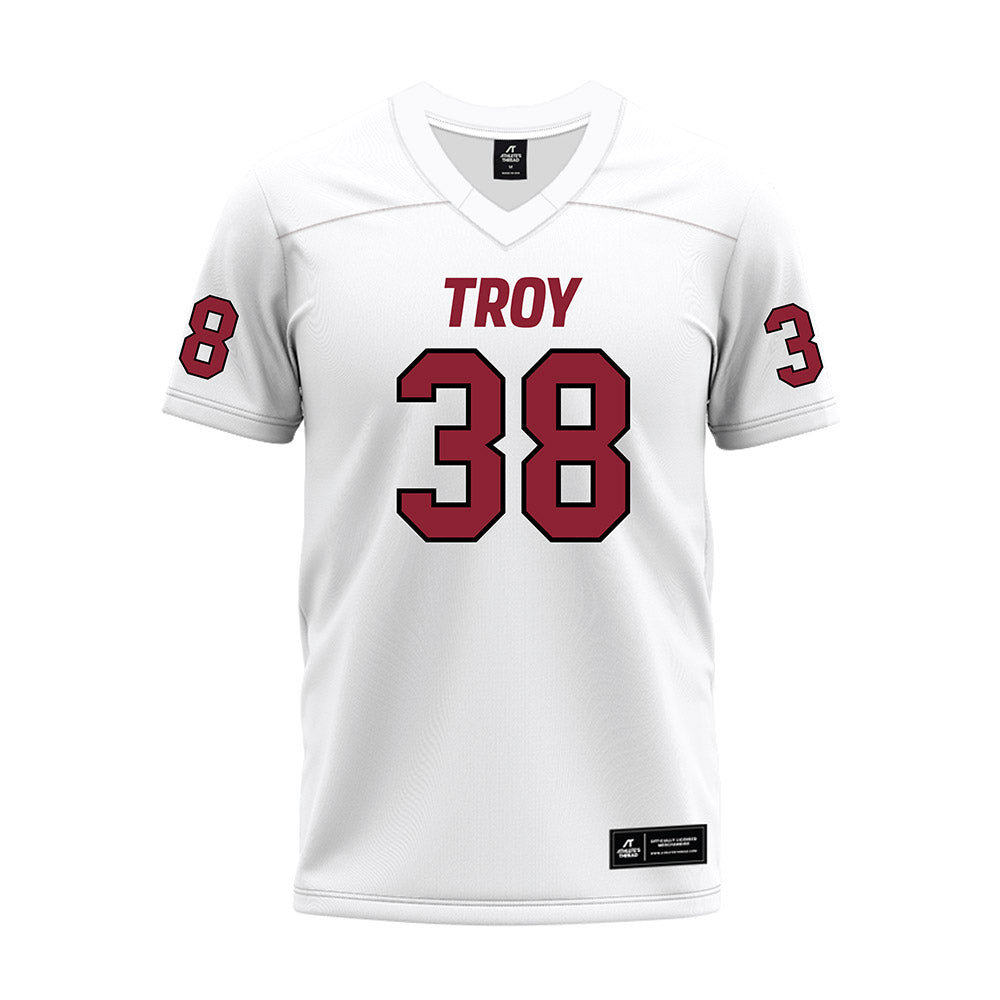 Troy - NCAA Football : Hayden Wolfe - White Premium Football Jersey-0