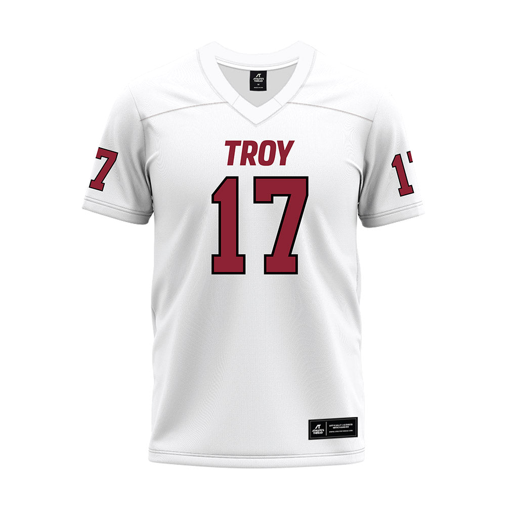 Troy - NCAA Football : Jace Petty - White Premium Football Jersey-0
