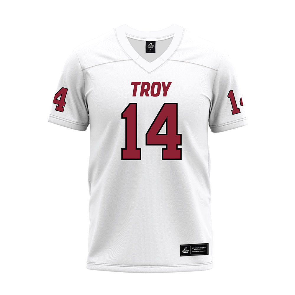 Troy - NCAA Football : Marquis Harris - White Premium Football Jersey-0