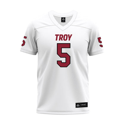 Troy - NCAA Football : Mojo Dortch - White Premium Football Jersey-0