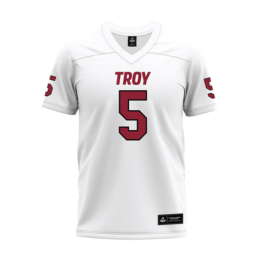 Troy - NCAA Football : Mojo Dortch - White Premium Football Jersey-0