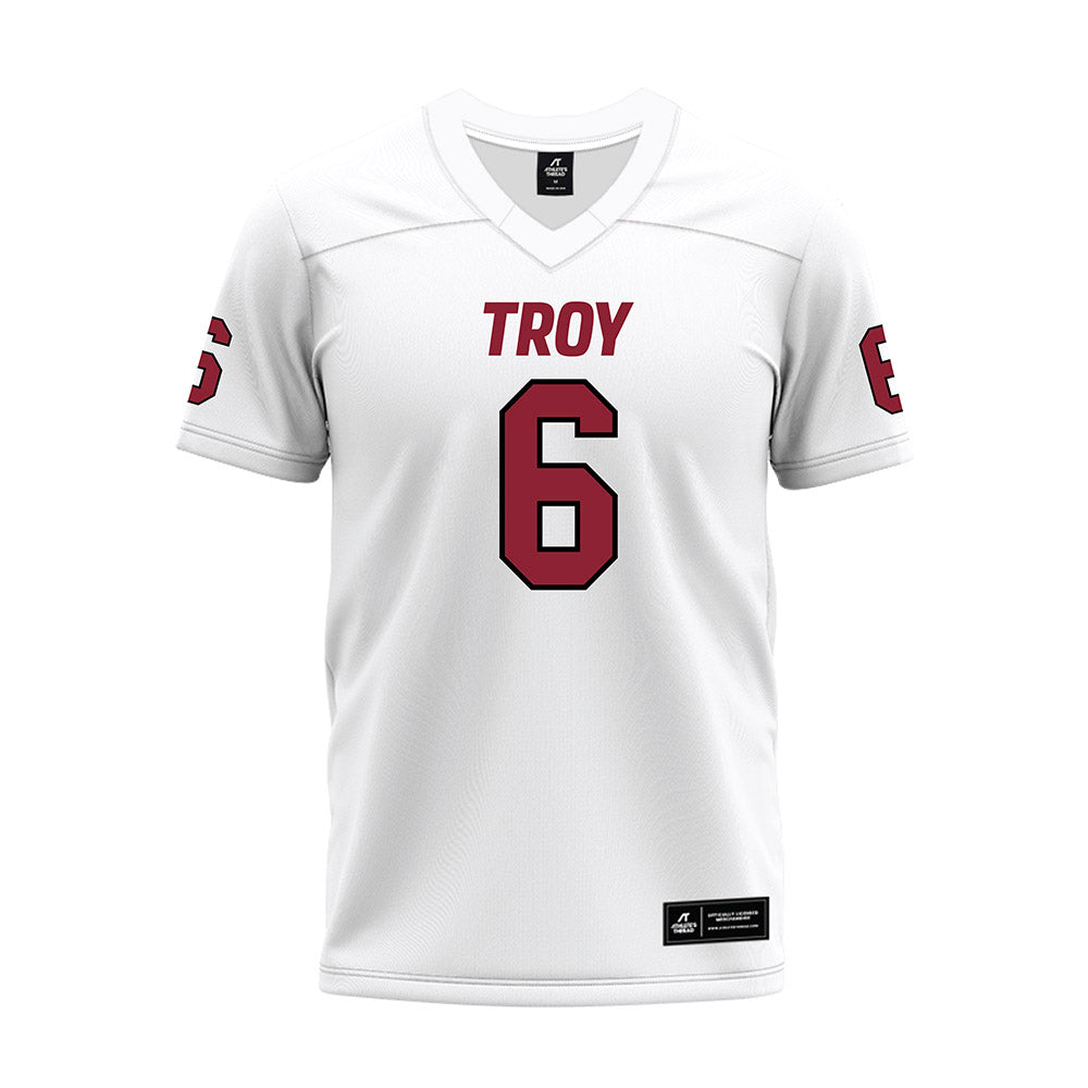 Troy - NCAA Football : Chris Lewis - White Premium Football Jersey