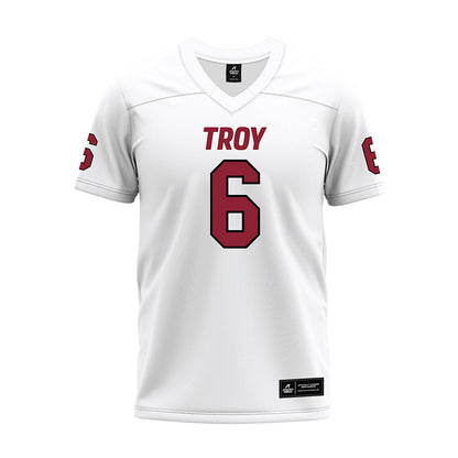 Troy - NCAA Football : Chris Lewis - White Premium Football Jersey