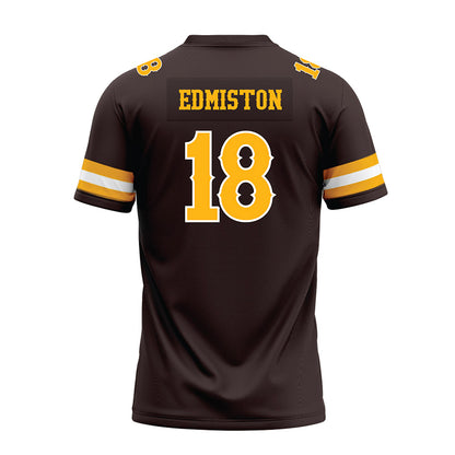 Wyoming - NCAA Football : Bart Edmiston - Brown Premium Football Jersey-1