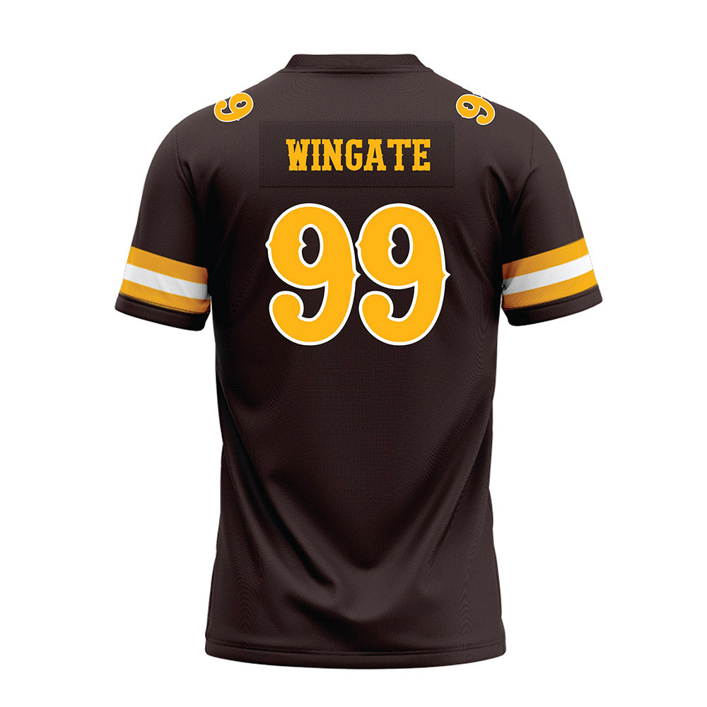 Wyoming - NCAA Football : Donnie Wingate - Brown Premium Football Jersey-1