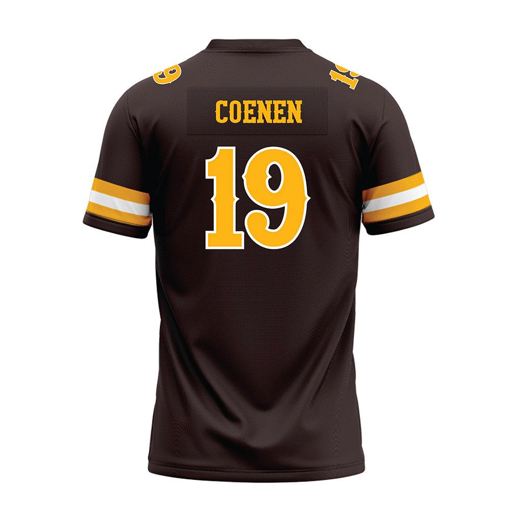 Wyoming - NCAA Football : Charlie Coenen - Brown Premium Football Jersey-1