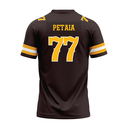Wyoming - NCAA Football : Josiah Petaia - Brown Premium Football Jersey-1