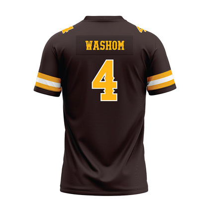 Wyoming - NCAA Football : Ke'Lyn Washom - Brown Premium Football Jersey-1