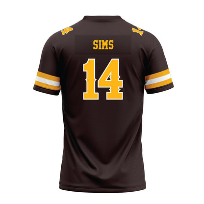 Wyoming - NCAA Football : Landon Sims - Brown Premium Football Jersey-1