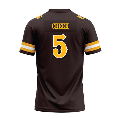 Wyoming - NCAA Football : Brooklyn Cheek - Brown Premium Football Jersey-1