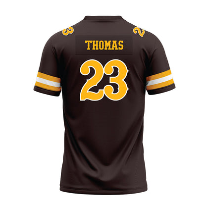Wyoming - NCAA Football : Jones Thomas - Brown Premium Football Jersey-1