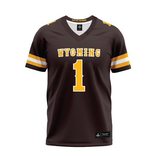 Wyoming - NCAA Football : Samuel Harris - Brown Premium Football Jersey-0
