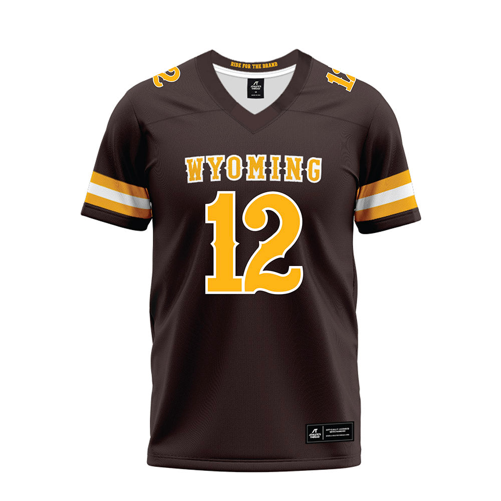 Wyoming - NCAA Football : Desman Hearns - Brown Premium Football Jersey-0