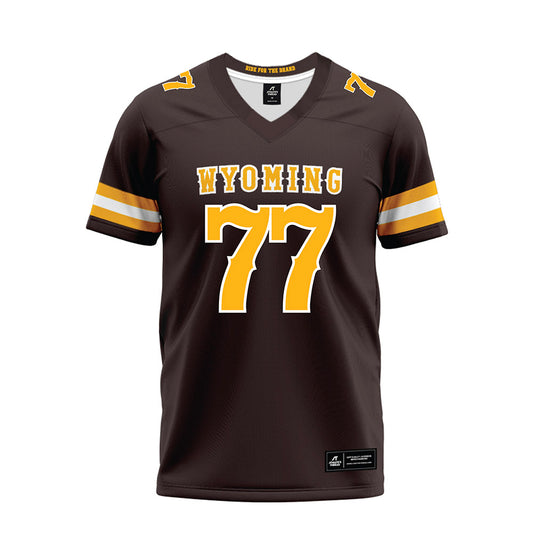 Wyoming - NCAA Football : Josiah Petaia - Brown Premium Football Jersey-0
