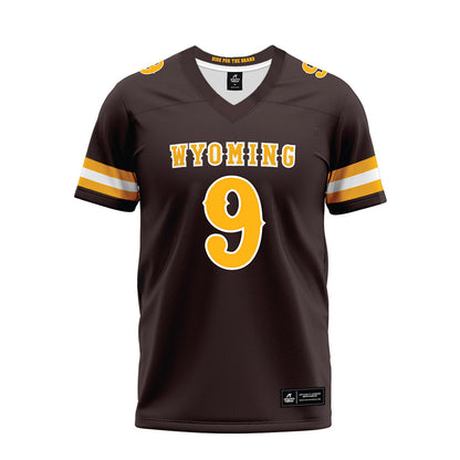 Wyoming - NCAA Football : Jackson Holman - Brown Premium Football Jersey-0