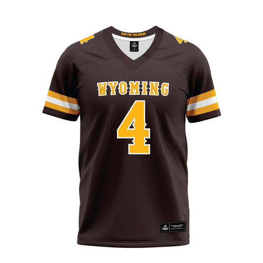 Wyoming - NCAA Football : Ke'Lyn Washom - Brown Premium Football Jersey-0