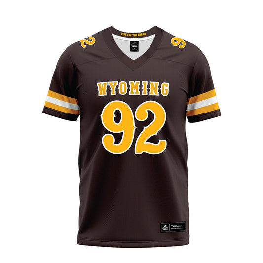 Wyoming - NCAA Football : Dante Drake - Brown Premium Football Jersey-0