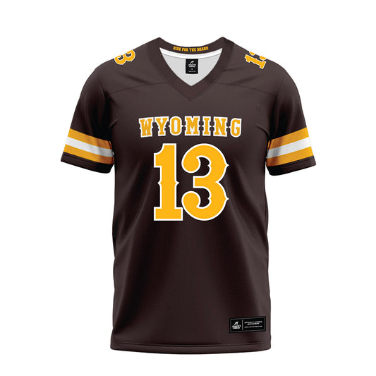 Wyoming - NCAA Football : Elvin Ampofo - Brown Premium Football Jersey-0