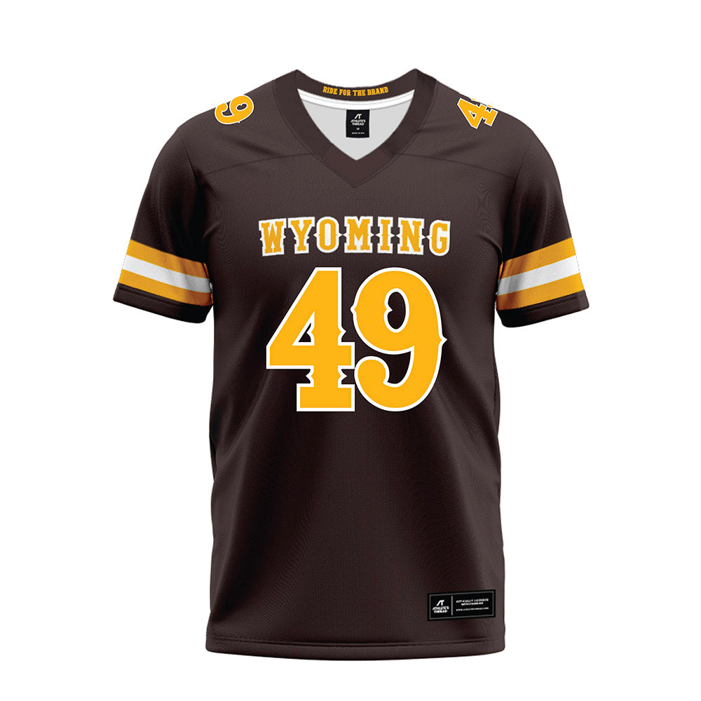 Wyoming - NCAA Football : Nathan Curry - Brown Premium Football Jersey-0