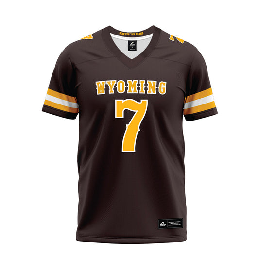 Wyoming - NCAA Football : Junus McGraw - Brown Premium Football Jersey-0
