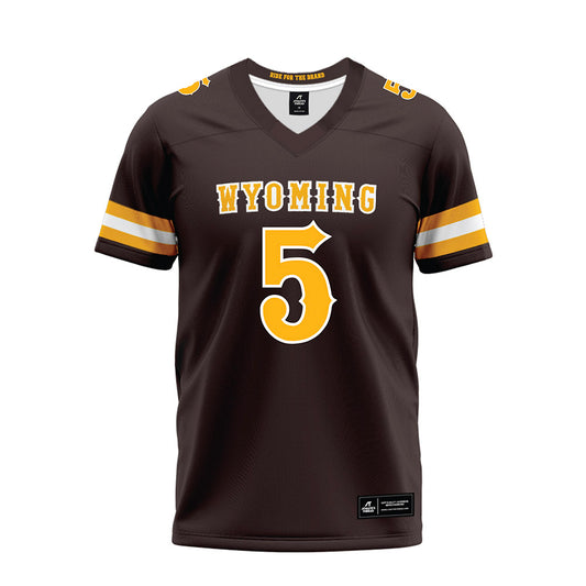 Wyoming - NCAA Football : Justin Popovich - Brown Premium Football Jersey-0
