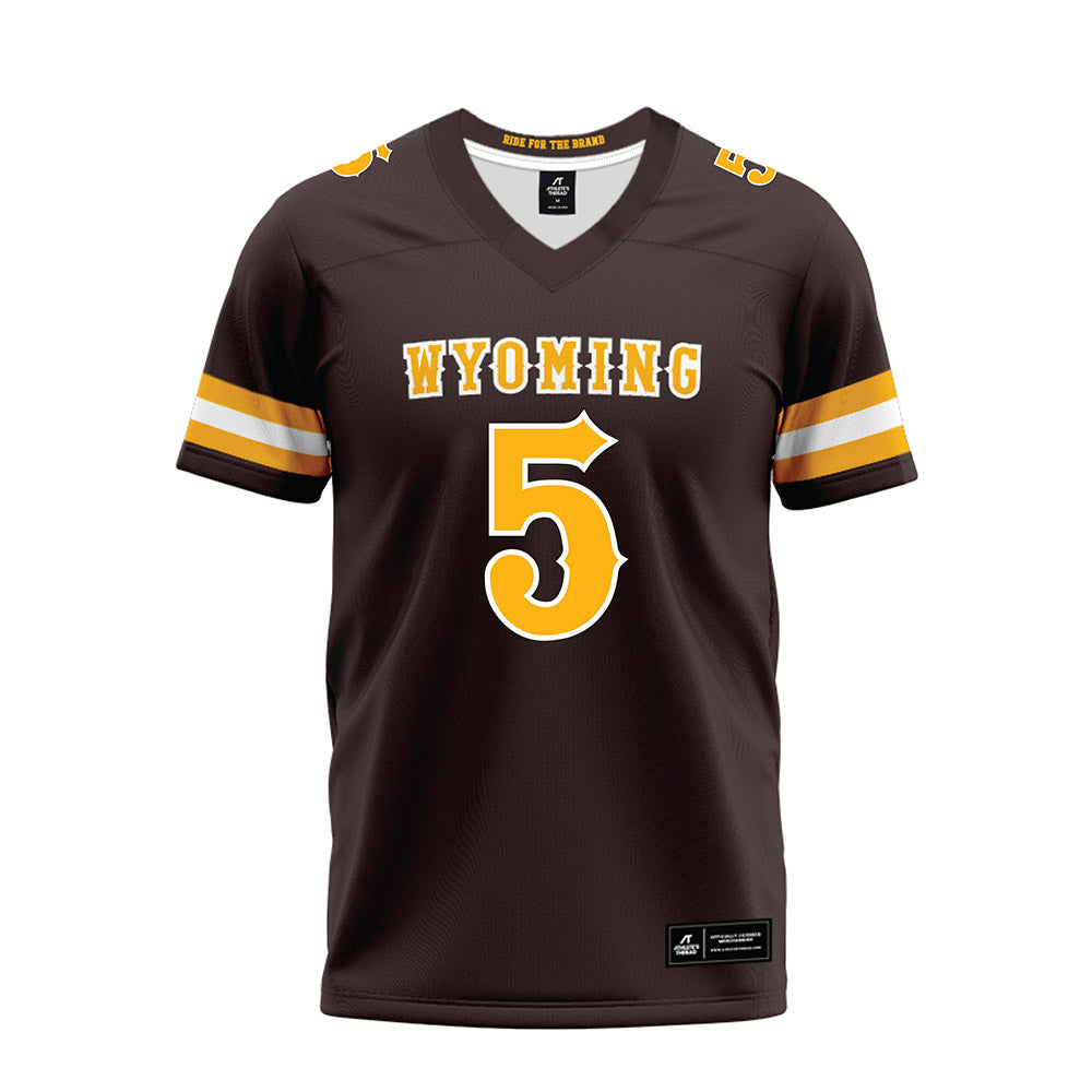Wyoming - NCAA Football : Brooklyn Cheek - Brown Premium Football Jersey-0