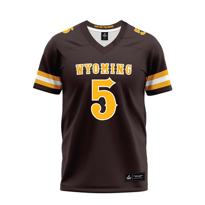 Wyoming - NCAA Football : Brooklyn Cheek - Brown Premium Football Jersey-0