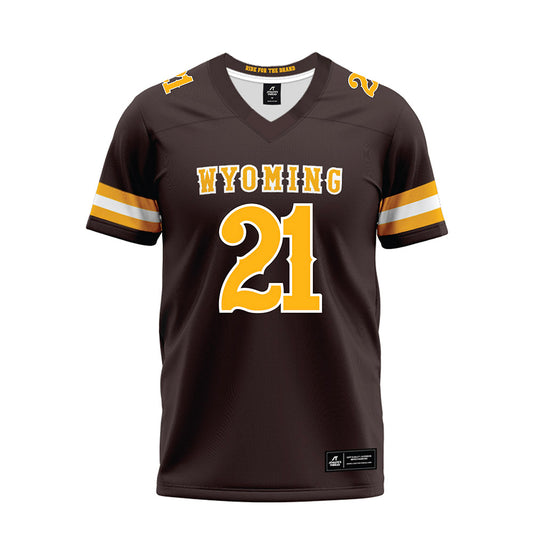 Wyoming - NCAA Football : Jack Dunkley - Brown Premium Football Jersey-0