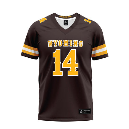 Wyoming - NCAA Football : Landon Sims - Brown Premium Football Jersey-0