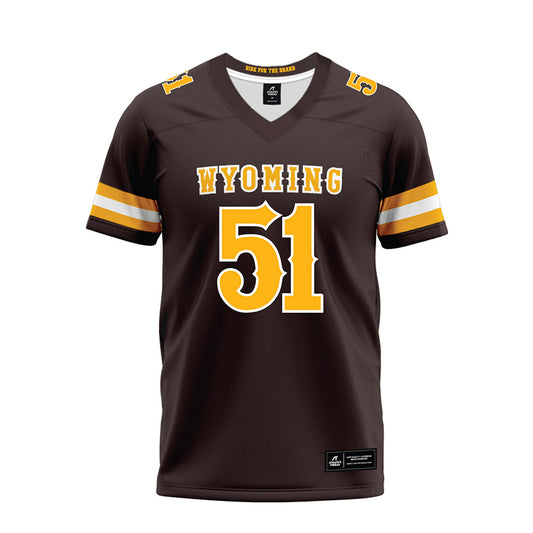 Wyoming - NCAA Football : Thaddeus Gianaris - Brown Premium Football Jersey-0