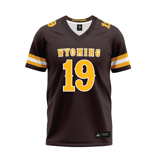 Wyoming - NCAA Football : Charlie Coenen - Brown Premium Football Jersey-0