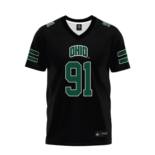 Ohio - NCAA Football : Nate Hunt-Heller - Black Premium Football Jersey-0